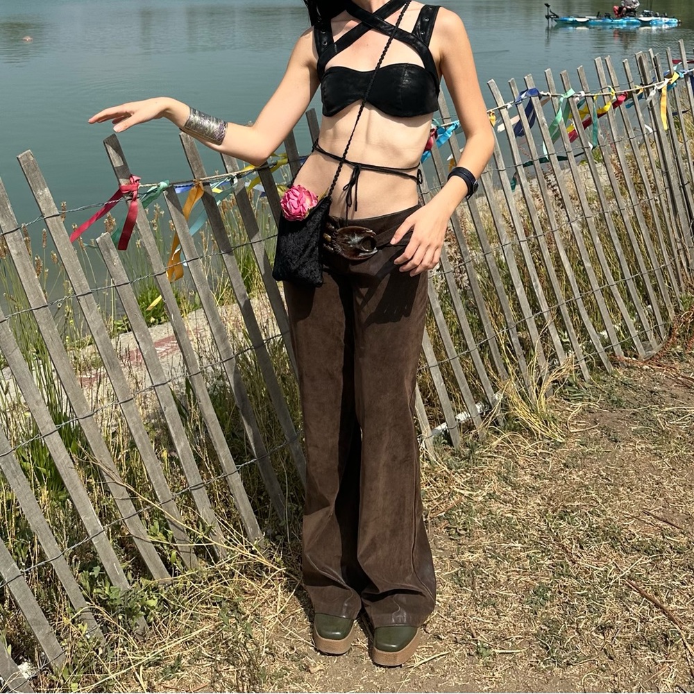 Bebe Low Waist Warrior Flare Pants